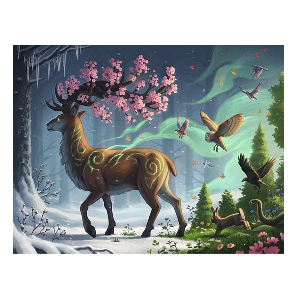 پازل ۱۰۰۰ تکه طرح گوزن در بهار Deer of Spring (برند رونزبرگر)-2.jpg