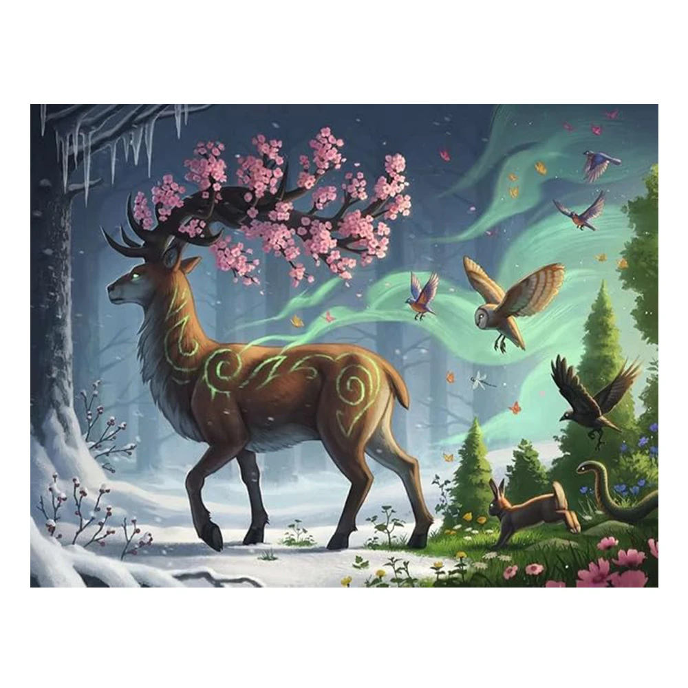 پازل ۱۰۰۰ تکه طرح گوزن در بهار Deer of Spring (برند رونزبرگر)-2.jpg