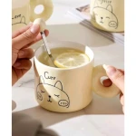 ماگ سرامیکی دسته گرد طرح گربه-۲.jpg