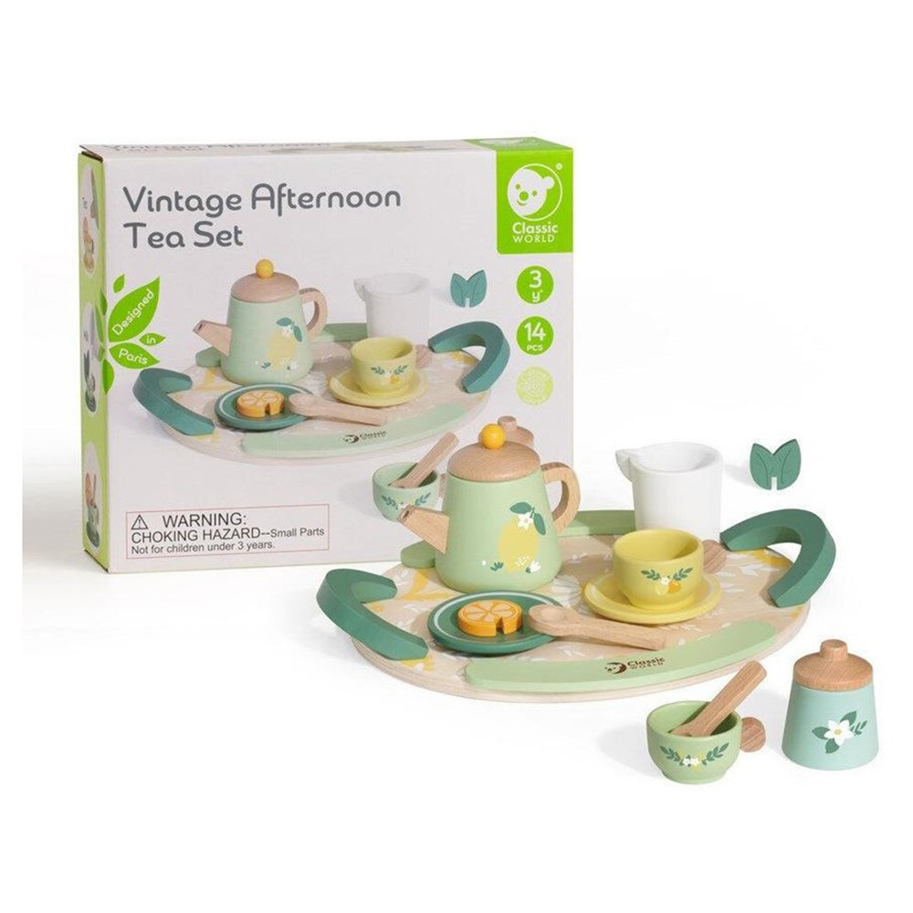 ست چای خوری چوبی Vintage Afternoon Tea Set (برند کلاسیک ورد)
