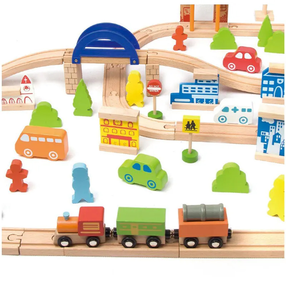 ریل و قطار چوبی Train Set (برند کلاسیک ورد)-۳.jpg