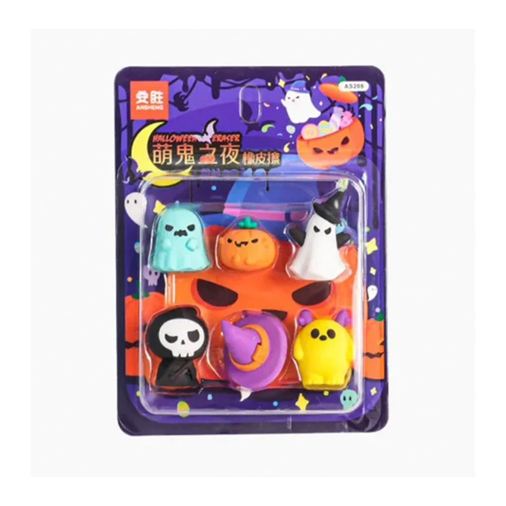 پاک کن فانتزی طرح هالوین بسته ۶ عددی