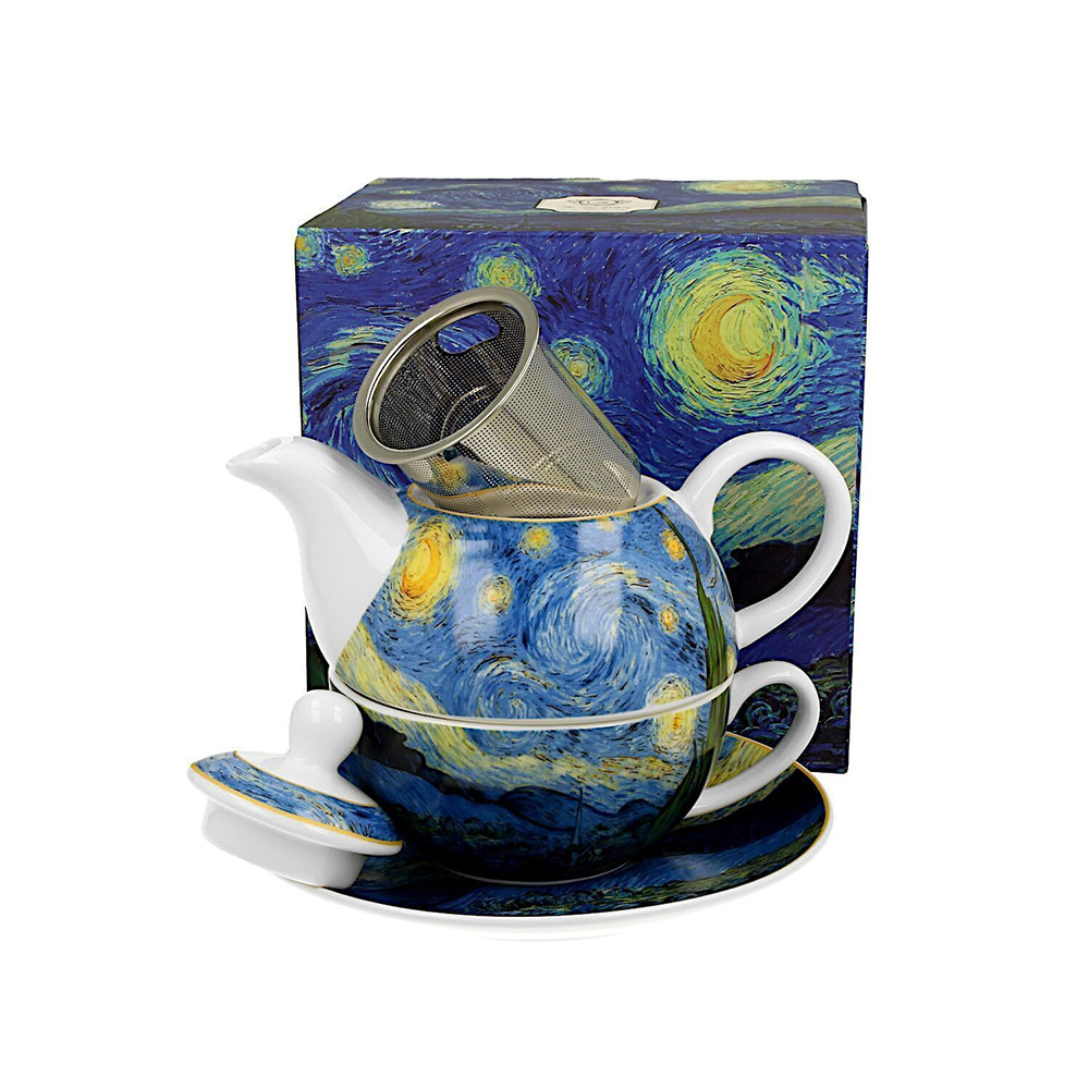  قوری و فنجان ونگوگ طرح شب پر ستاره-۱.jpg