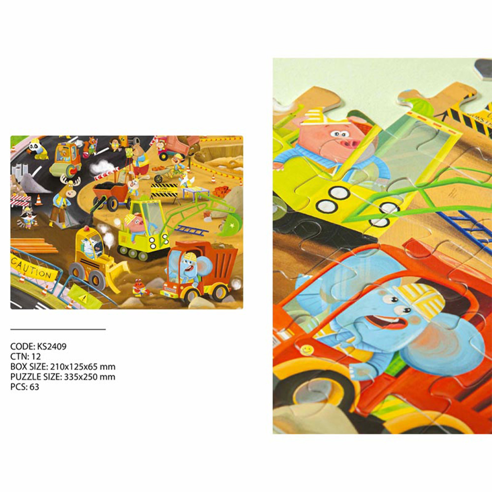 پازل کودک 63 تکه مدل Building Vehicles-۱.jpg