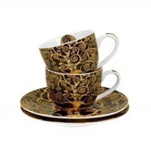 ست دو عددی فنجان کلیمت طرح درخت زندگی Cups With Saucers Tree Of Life Inspired By Gustav Klimt (برند دو)