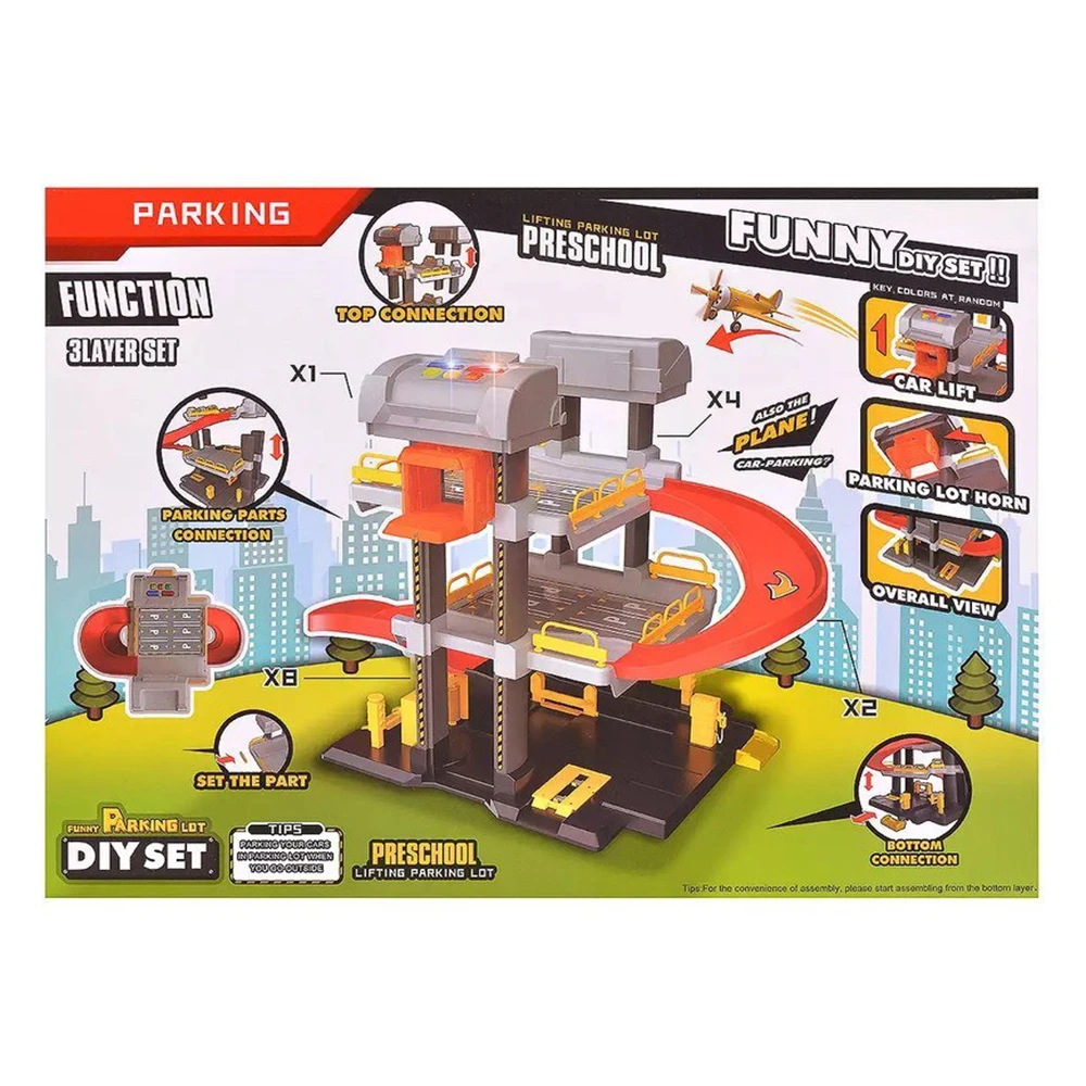 ست پارکینگ دو طبقه با ماشین Toy Track Parking Lot-۳.jpg