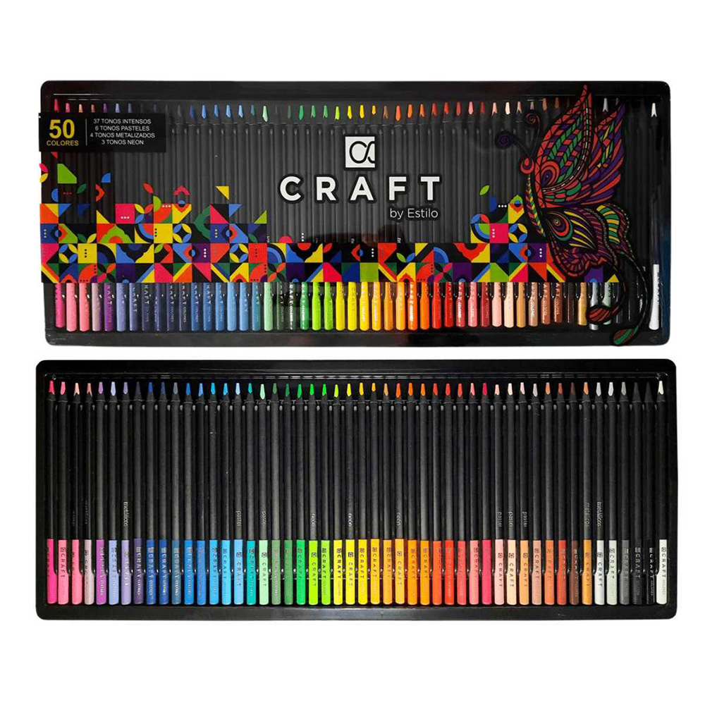 مداد رنگی 50 رنگ ذغالی (برند کرافت)-۲.jpg