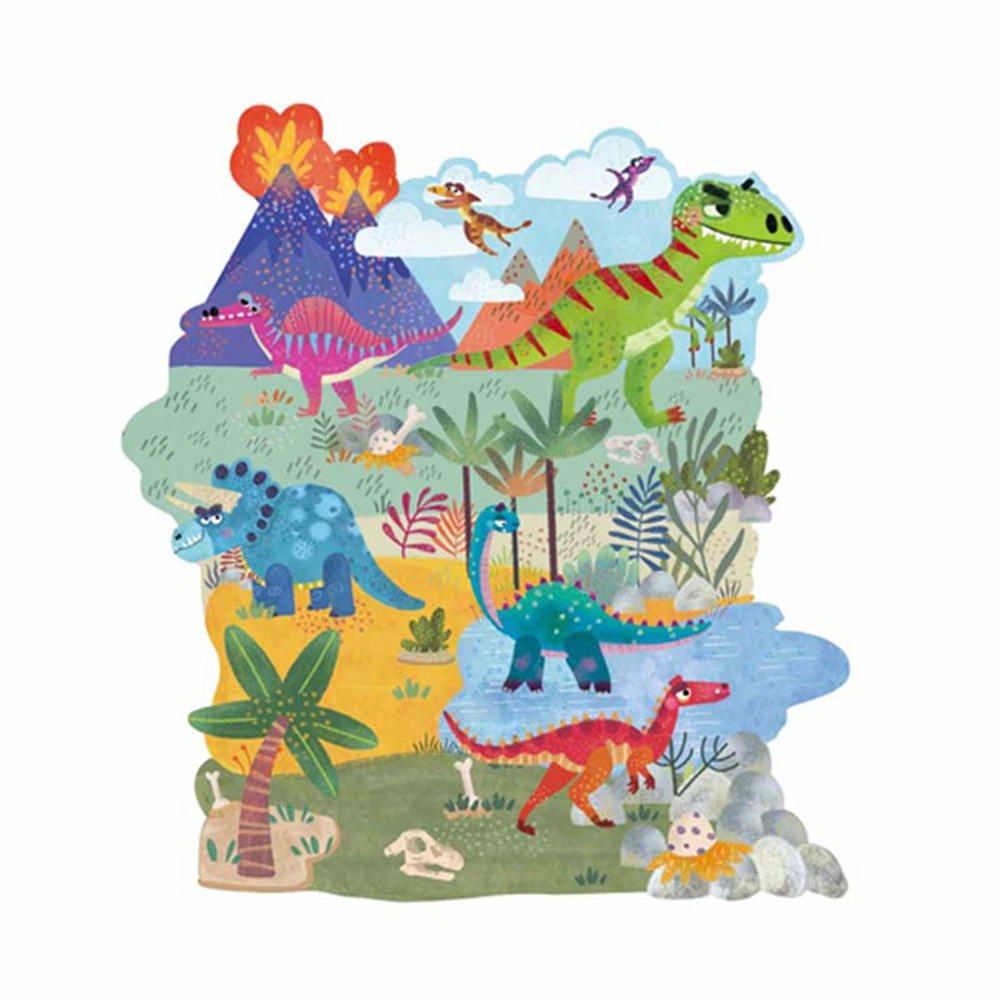 پازل کودک ۵۶ تکه مدل Dino World (برند کیدزفنز)-1.jpg