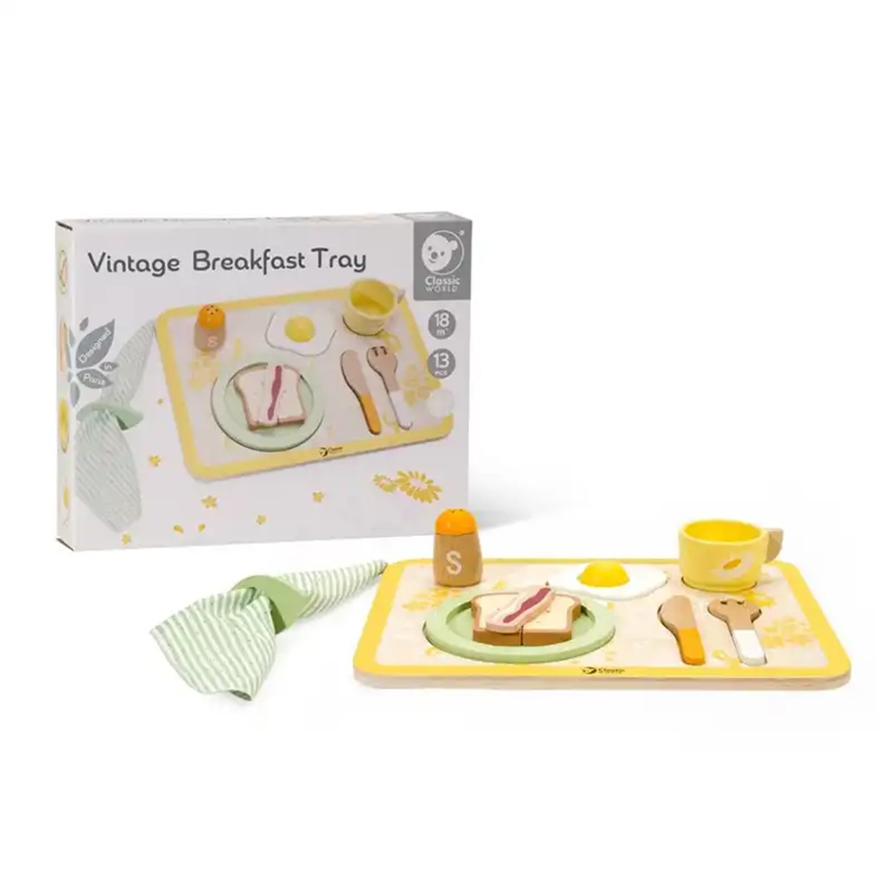 ست صبحانه خوری چوبی Vintage Breakfast Tray (برند کلاسیک ورد)