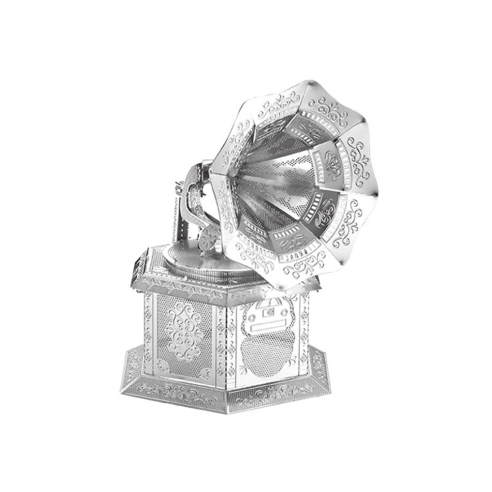 پازل سه بعدی فلزی مدل گرامافون Phonograph (برند آیرون استار)-1.jpg