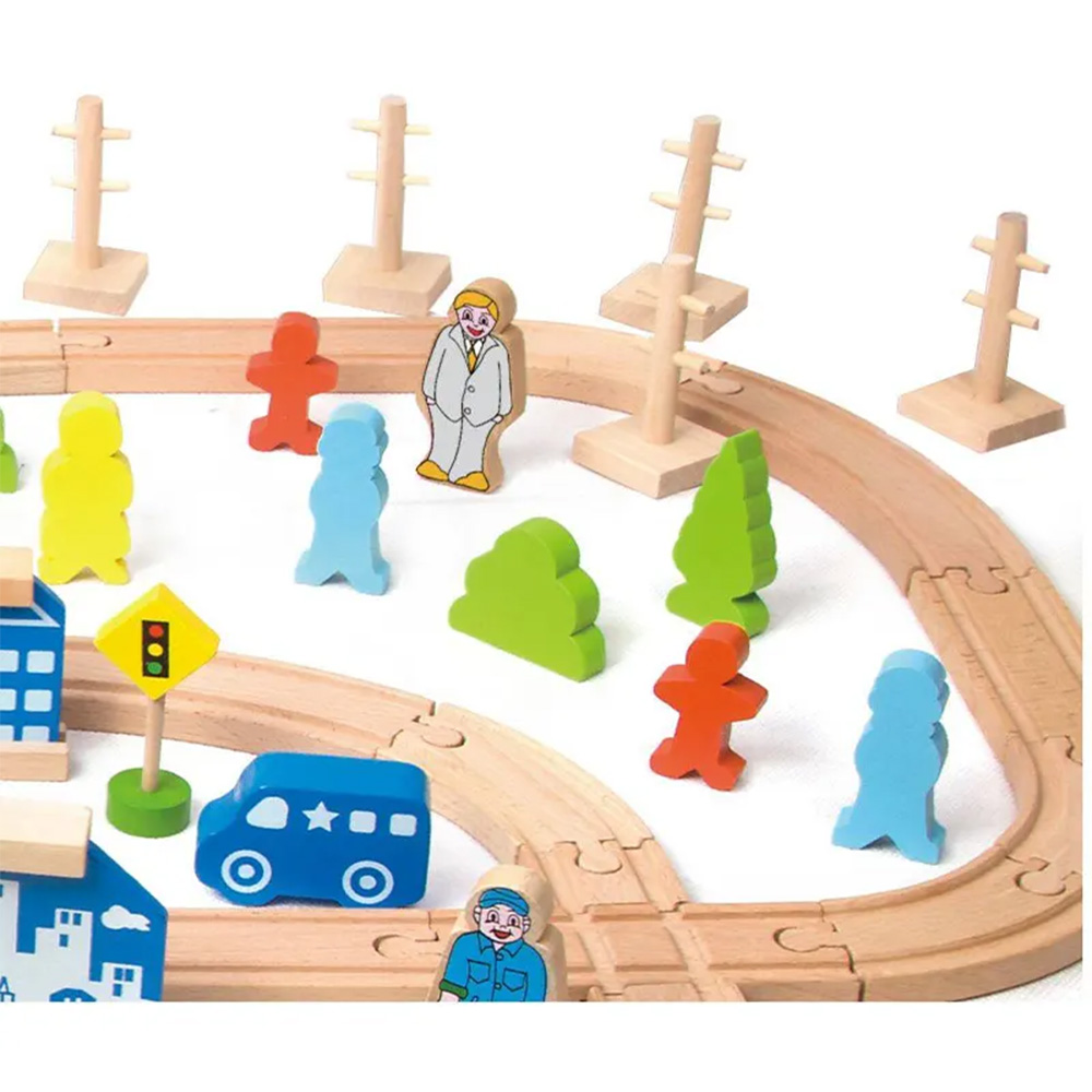 ریل و قطار چوبی Train Set (برند کلاسیک ورد)-۴.jpg