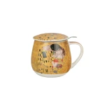 ماگ دمنوش کلیمت طرح بوسه Mug Barrel With Tea Infuser-۱.jpg