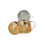 ماگ دمنوش کلیمت طرح بوسه Mug Barrel With Tea Infuser-۲.jpg