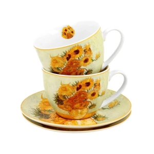 ست دو عددی فنجان ونگوگ طرح گل های آفتابگردان Cups With Saucers Sunflowers Inspired By Van Gogh (برند دو)
