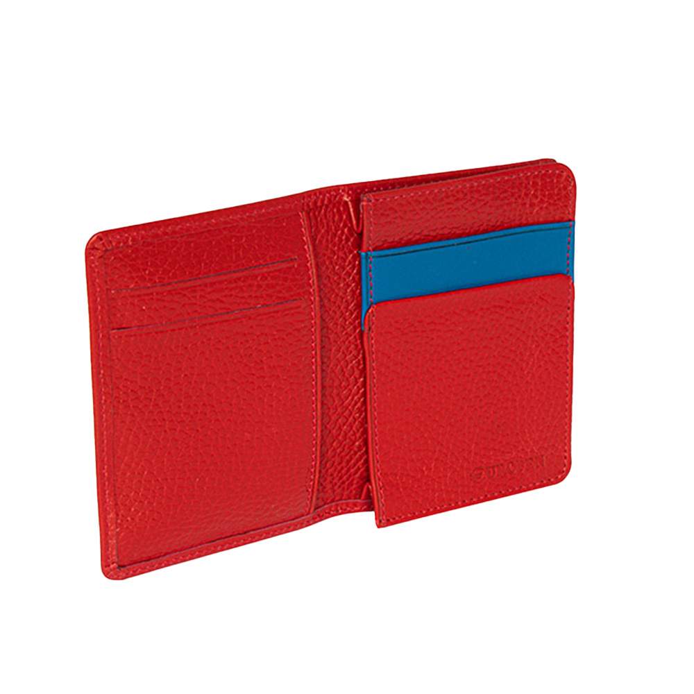 کیف پول و جاکارتی چرم طبیعی قرمز مدل لیزبون Lisbon (برند یوروپن)-2.jpg