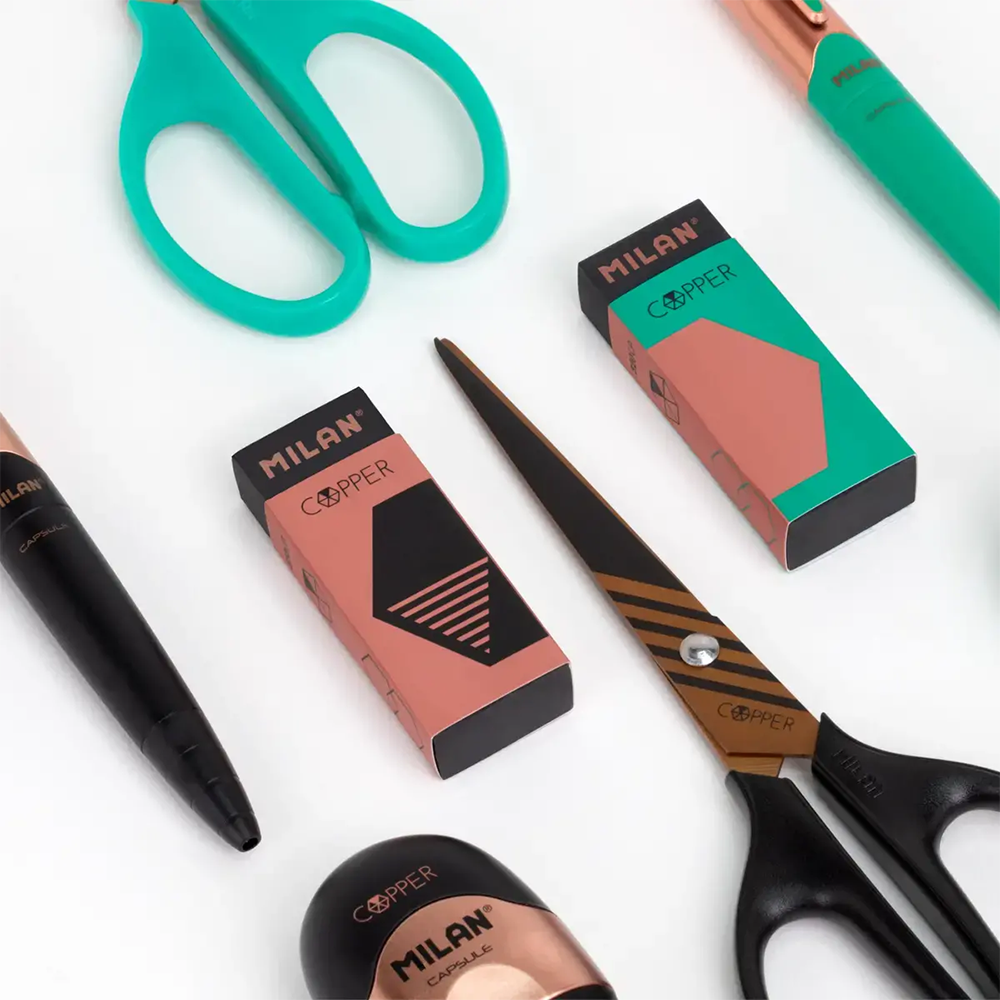 پاک کن مشکی بسته 2 عددی سری Copper Nata (برند میلان)-۱.png