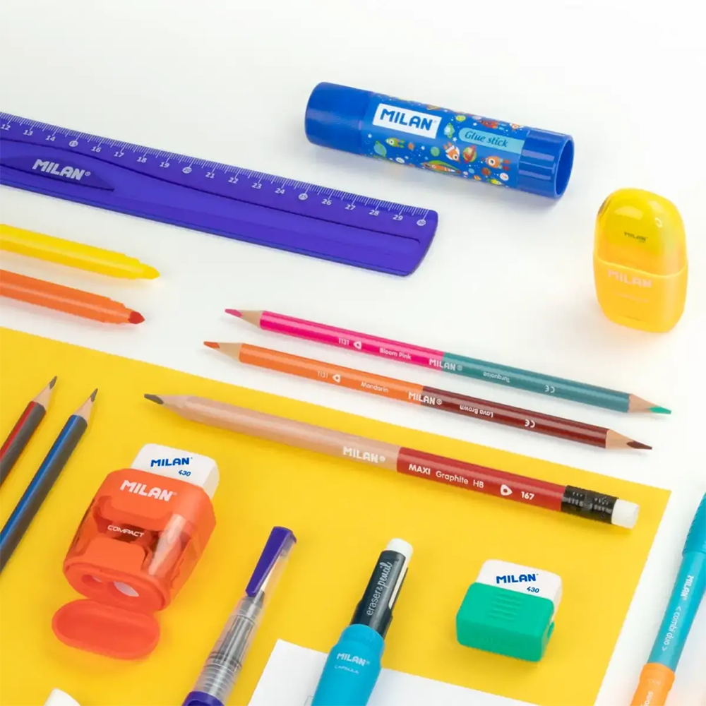 تراش و پاک کن با بدنه شفاف رنگی (برند میلان)-۵.png