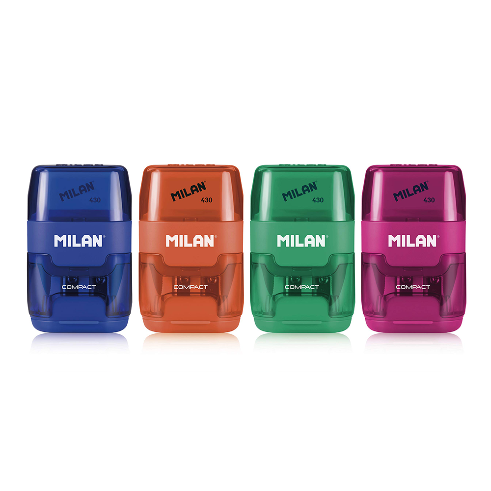 تراش و پاک کن با بدنه شفاف رنگی (برند میلان)