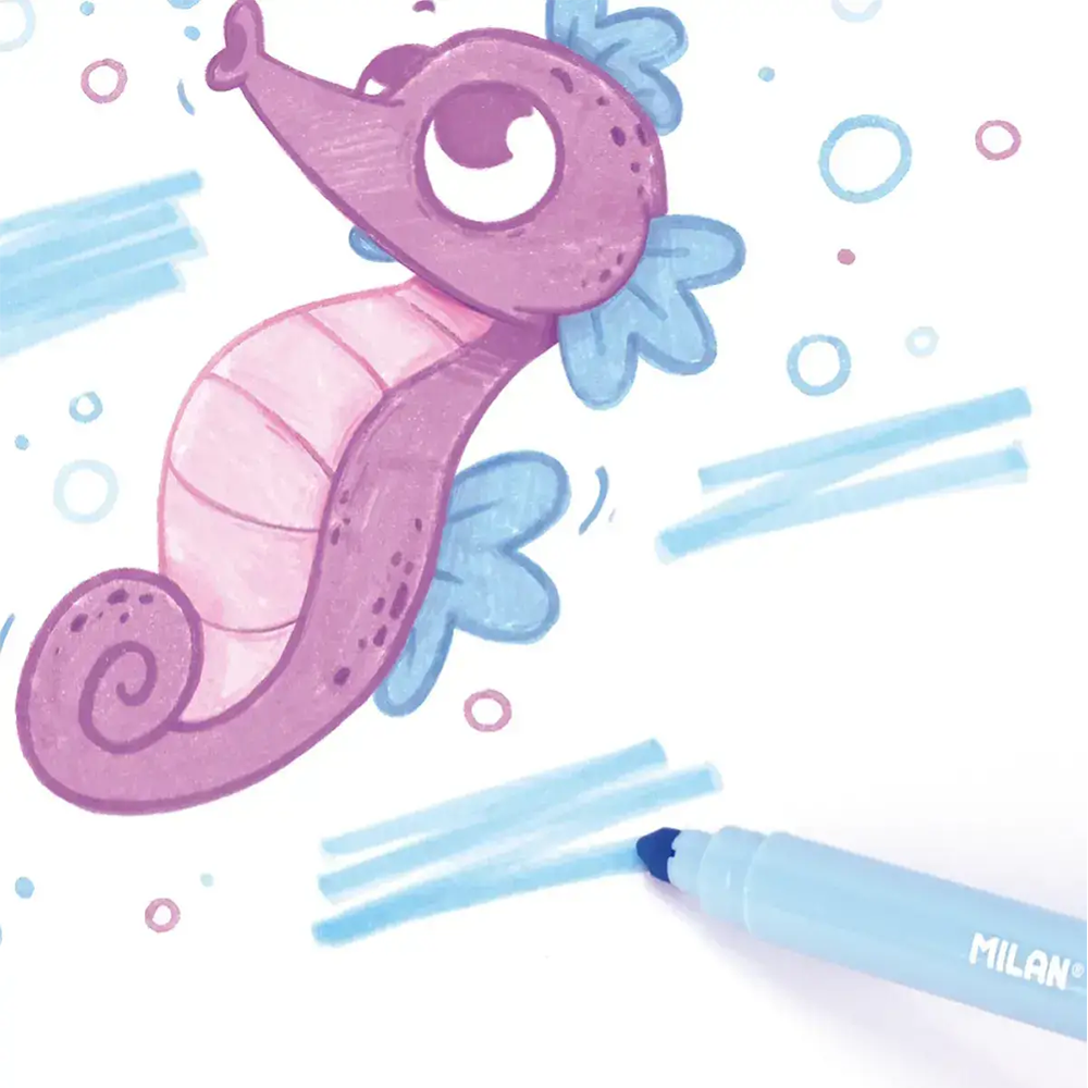 ماژیک نقاشی پاستلی 8 رنگ (برند میلان)-۵.png