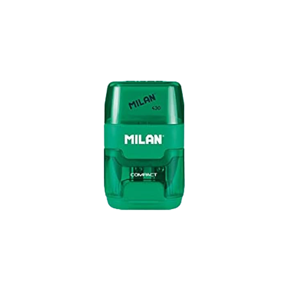 تراش و پاک کن با بدنه شفاف رنگی (برند میلان)-سبز.png