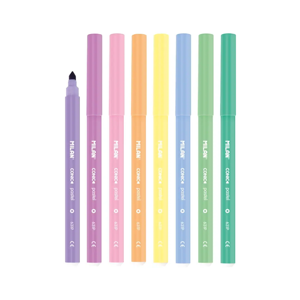 ماژیک نقاشی پاستلی 8 رنگ (برند میلان)-۱.png