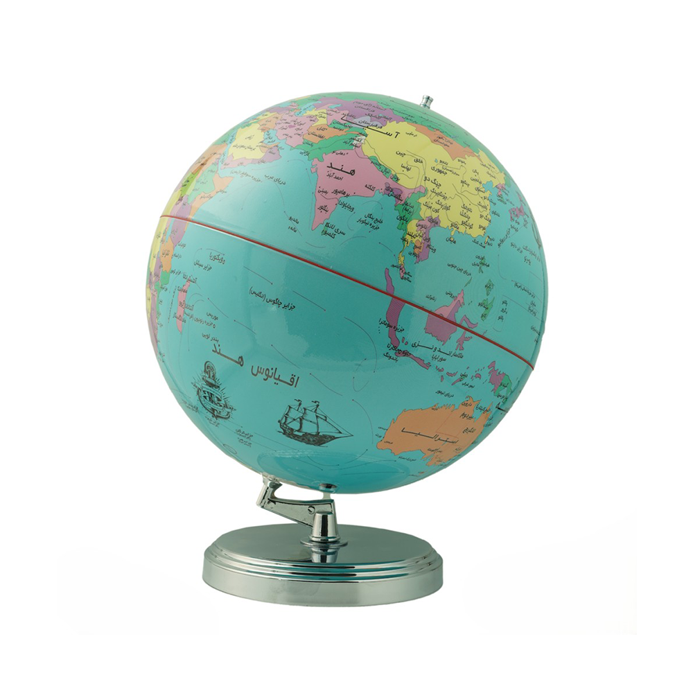 کره جغرافیایی سایز ۳۰ پایه فلزی نیم کمان (برند ایده)