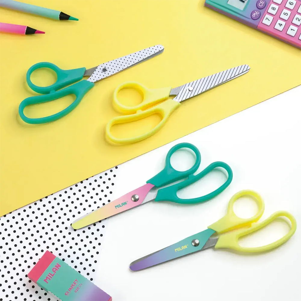 قیچی مهد کودک زرد برند میلان-۲.png