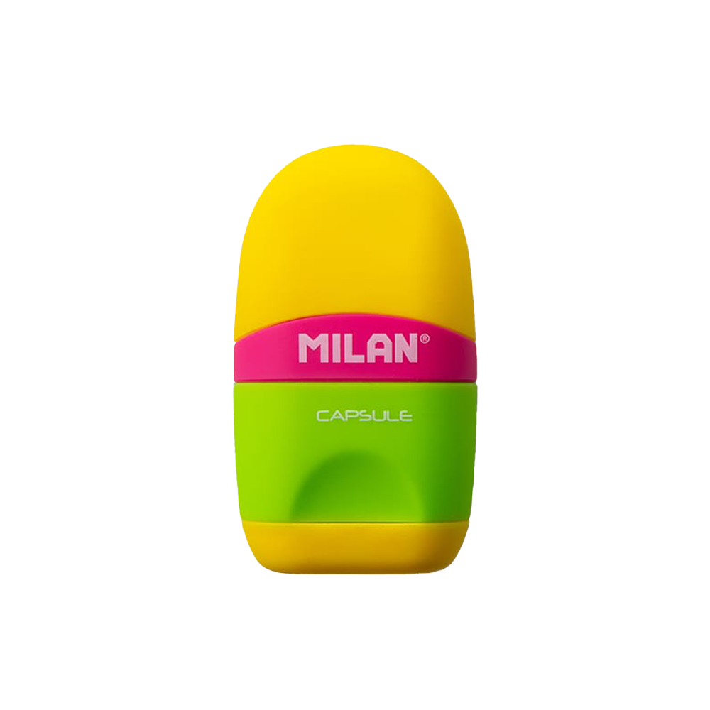تراش و پاک کن سری Capsule (برند میلان)-زرد.png