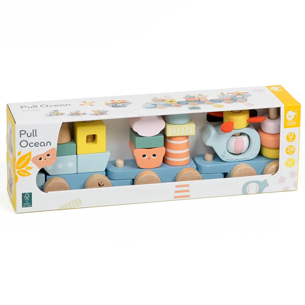قطار مونته سوری چوبی Pull Oceans (برند کلاسیک ورلد)-6.jpg
