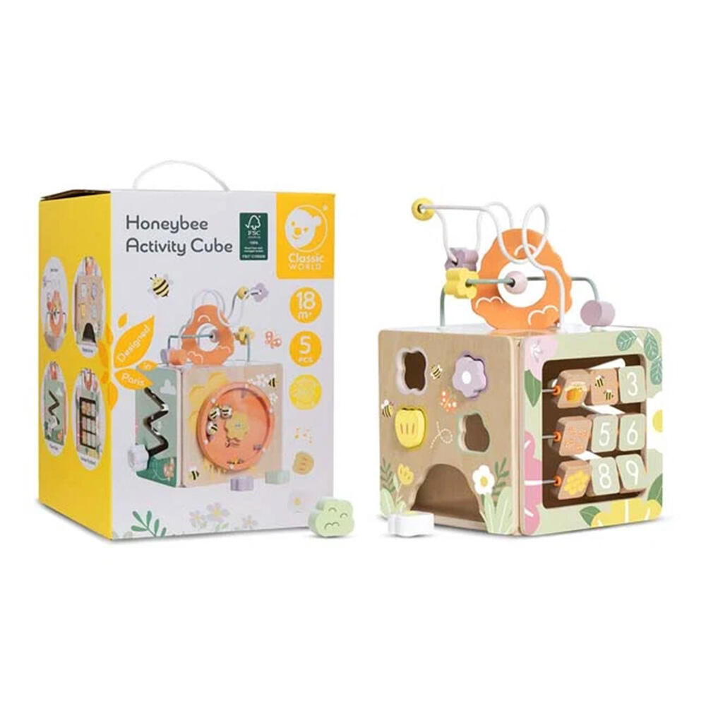 مکعب فعالیت چوبی مدل زنبور عسل Honeybee Activity Cube (برند کلاسیک ورلد)-4.jpg