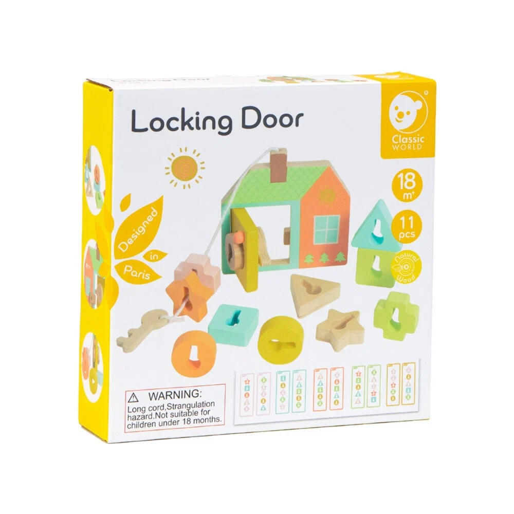 اسباب بازی چوبی قفل درب Locking doorV (برند کلاسیک ورلد)-۱.jpg