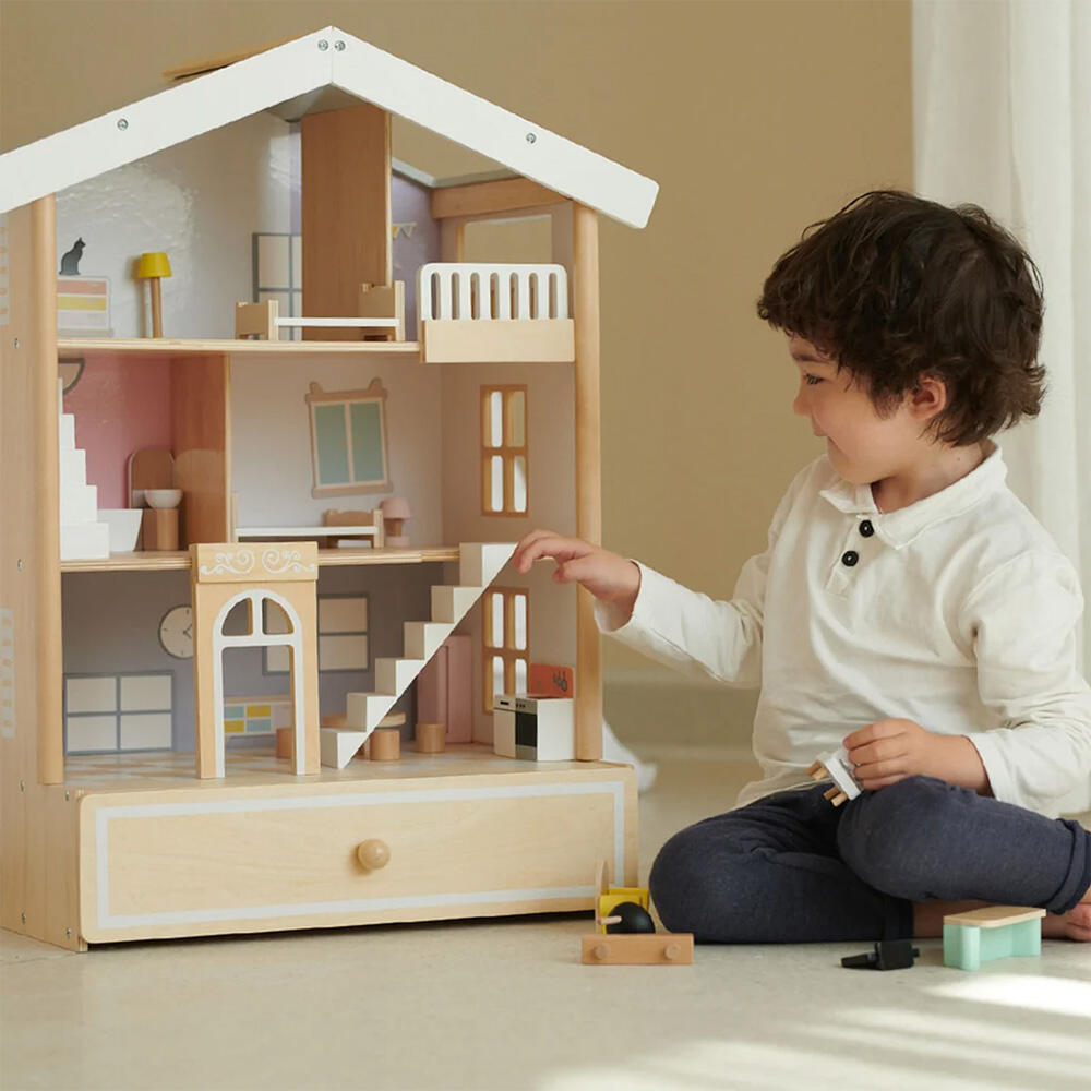 خانه عروسکی چوبی Happy Villa Doll House (برند کلاسیک ورلد)-۶.jpg