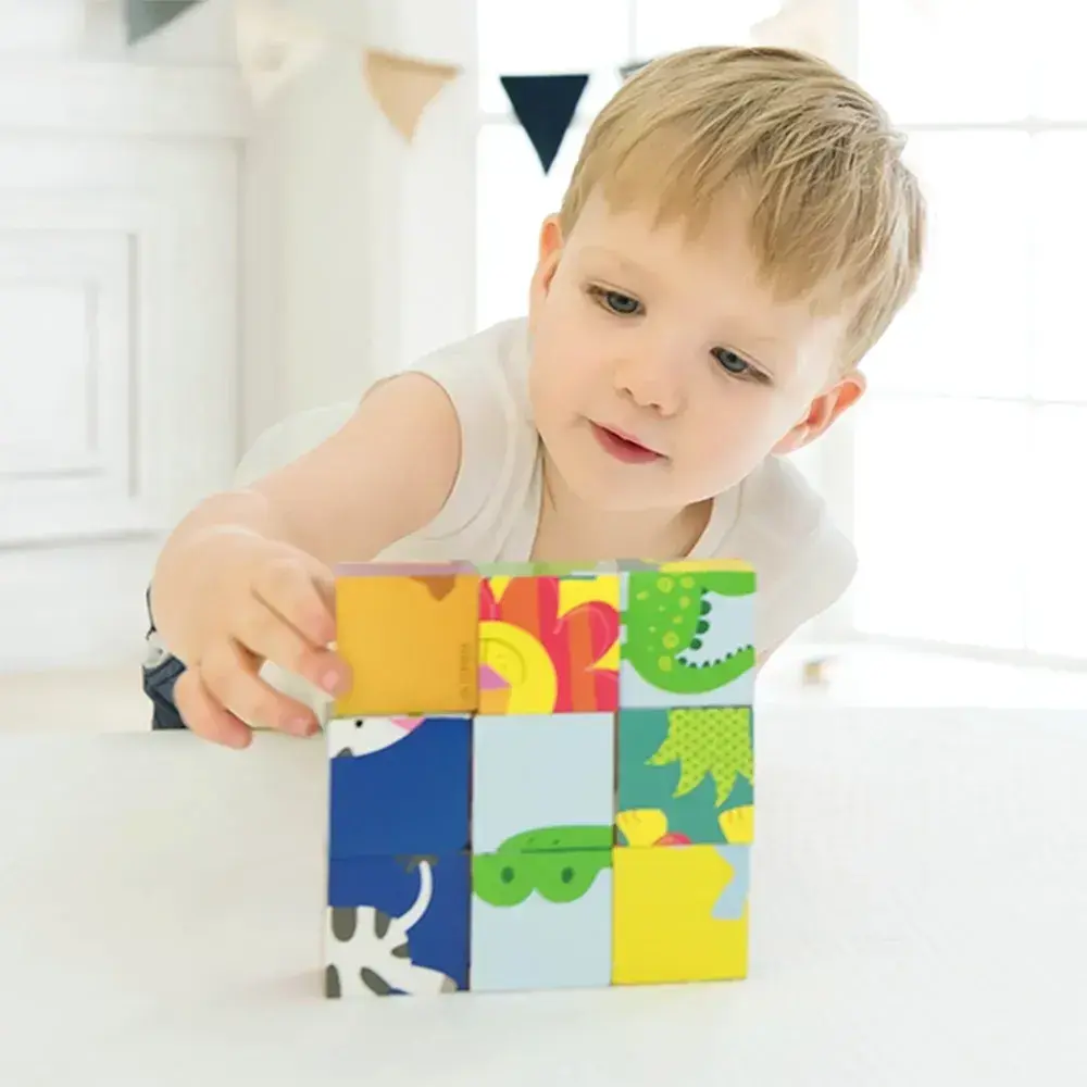 پازل مکعبی چوبی مدل حیوانات Wild Animal Block Puzzle (برند کلاسیک ورلد)-4.webp