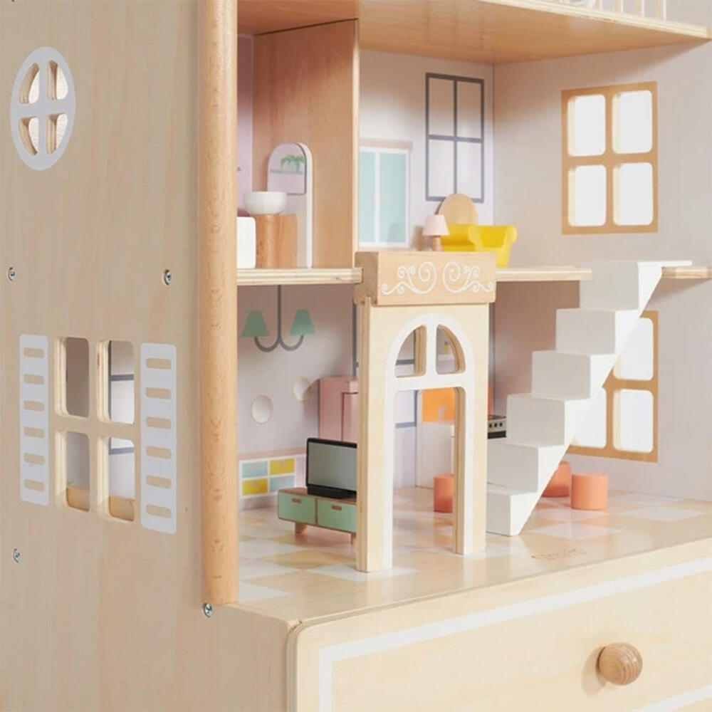 خانه عروسکی چوبی Happy Villa Doll House (برند کلاسیک ورلد)-۲.jpg