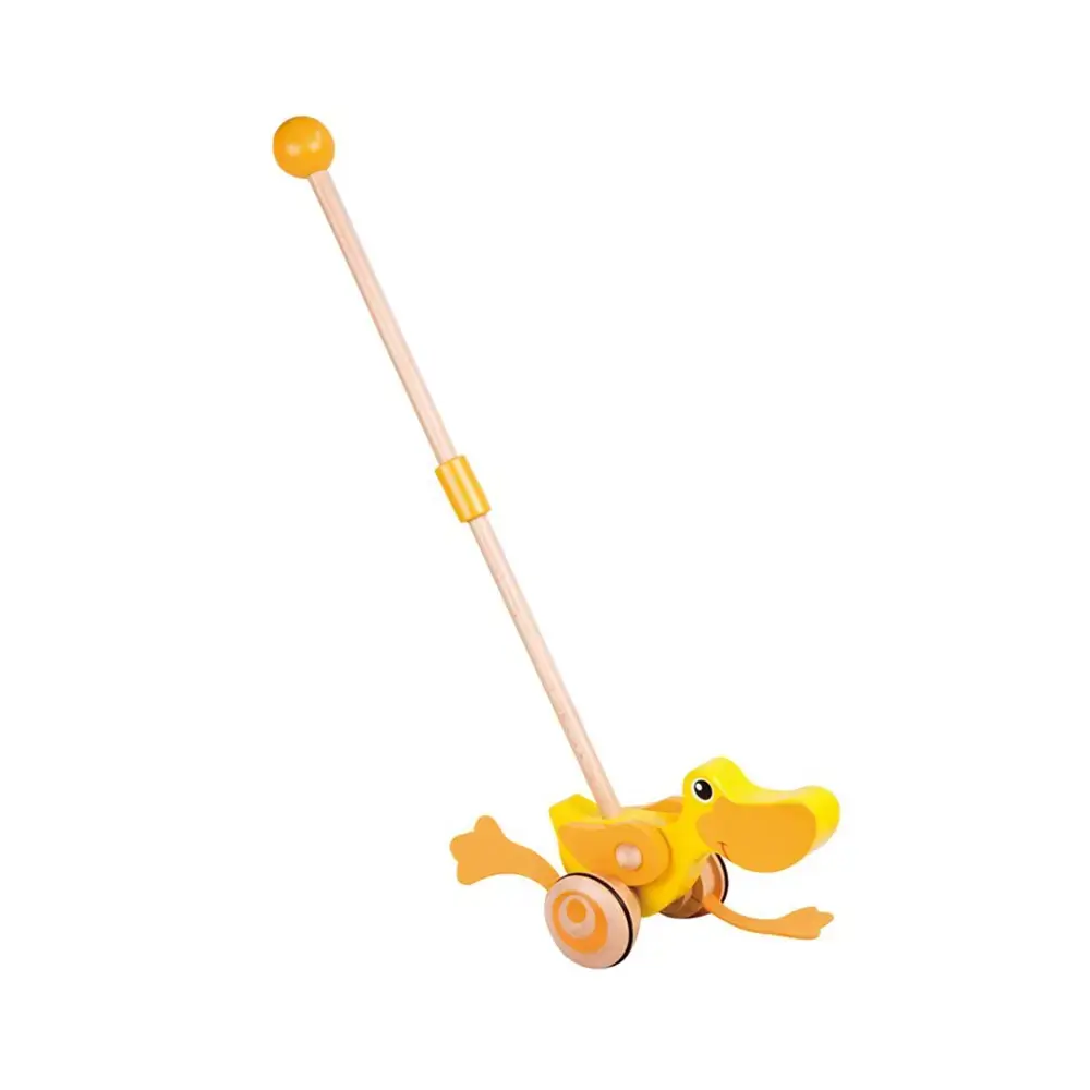 واکر کودک چوبی طرح اردک Push Duck (برند کلاسیک ورلد)-۴.webp