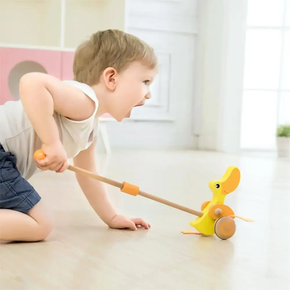 واکر کودک چوبی طرح اردک Push Duck (برند کلاسیک ورلد)-۳.webp