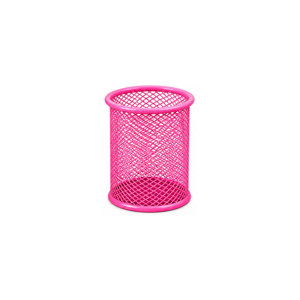 جا قلمی رومیزی توری فلزی (برند کرونا)-صورتی.jpg