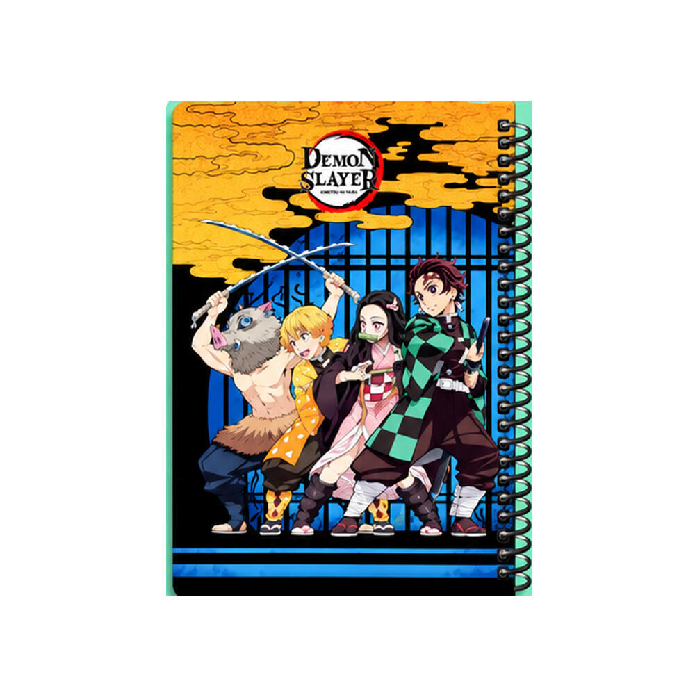 دفتر ۱۰۰ برگ سیمی جلد سخت با استیکر طرح Demon Slayer (برند لانگو)-4.jpg
